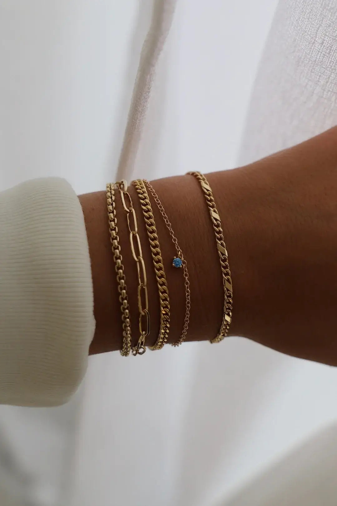 Holland Gold Box Chain Bracelet
