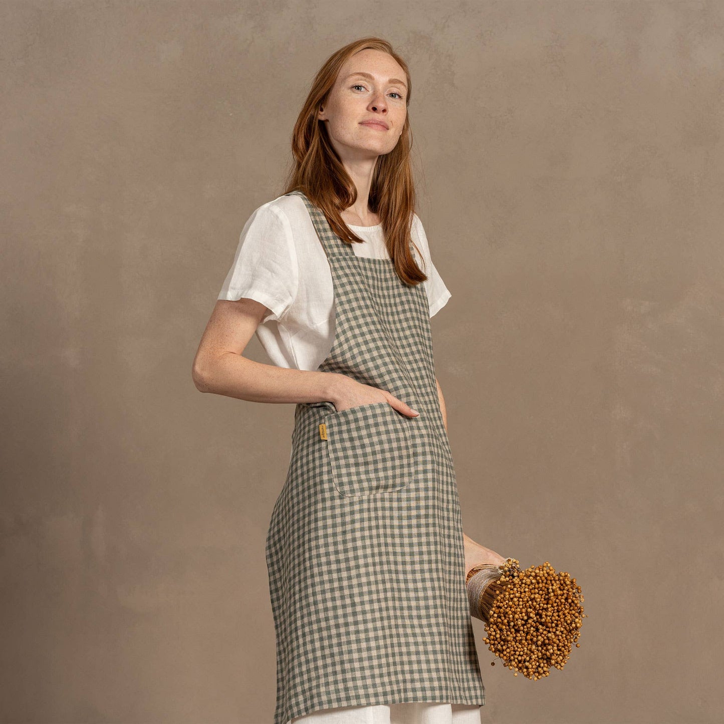 Gingham Linen Apron