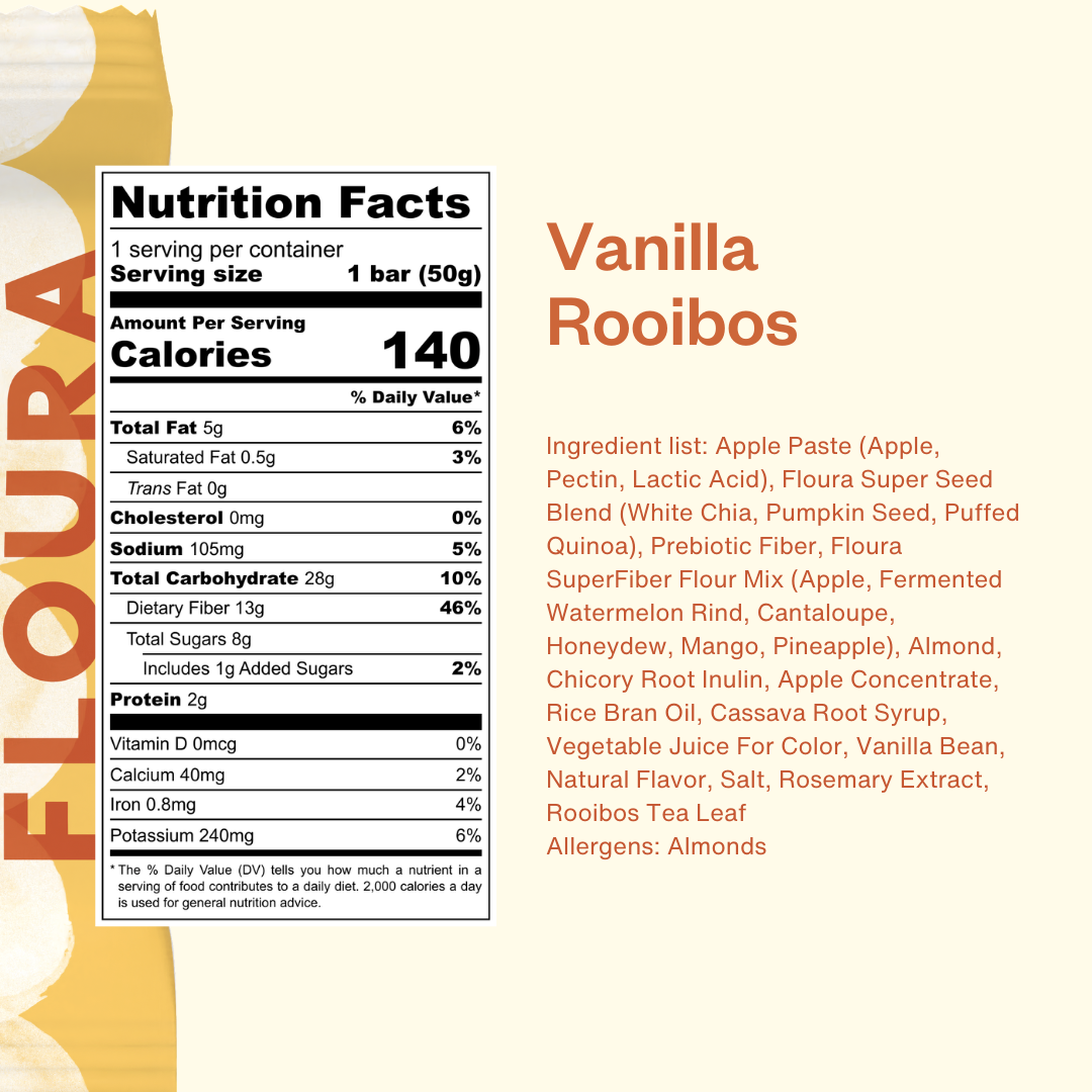 Vanilla Rooibos Floura FiberCrush Bar