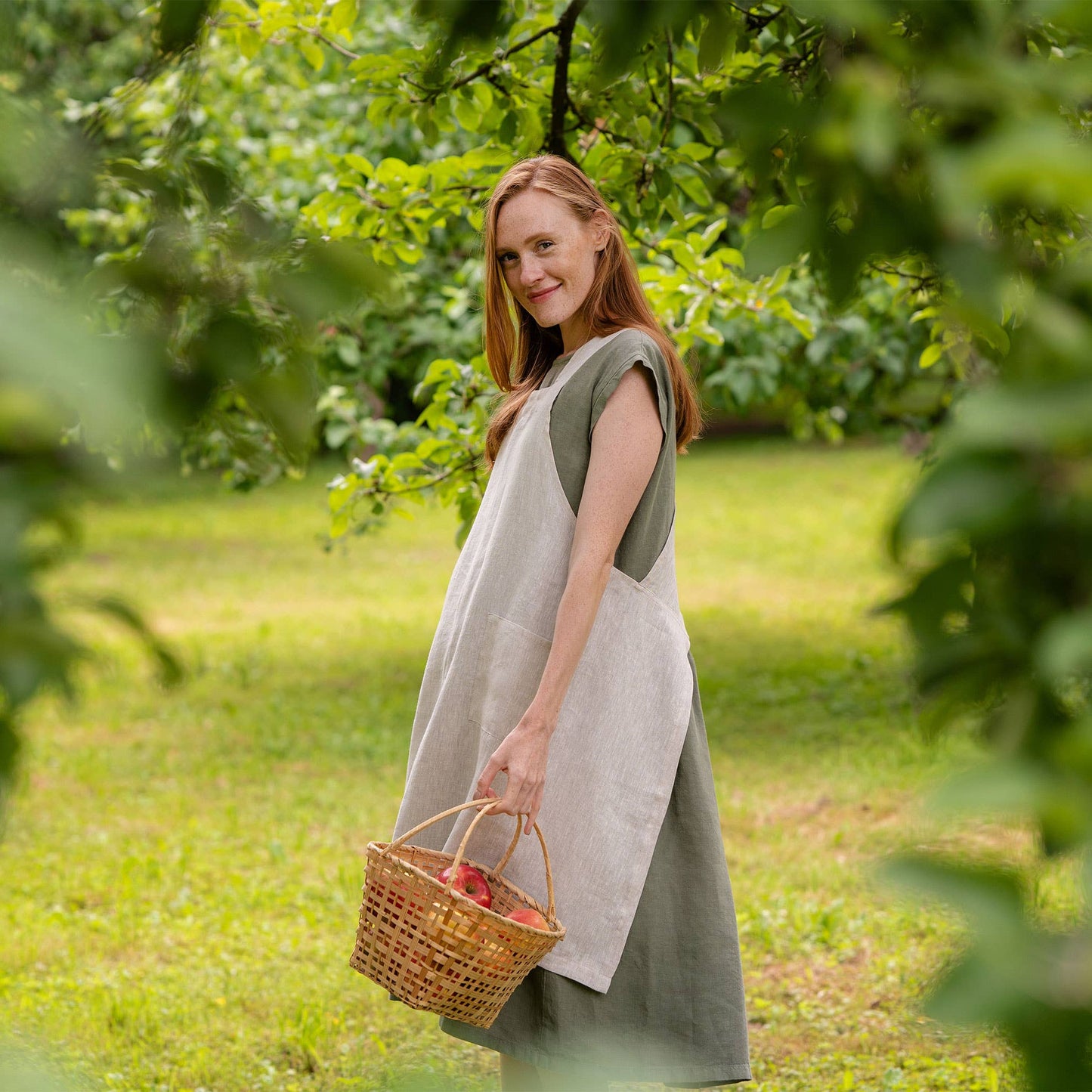 Gingham Linen Apron