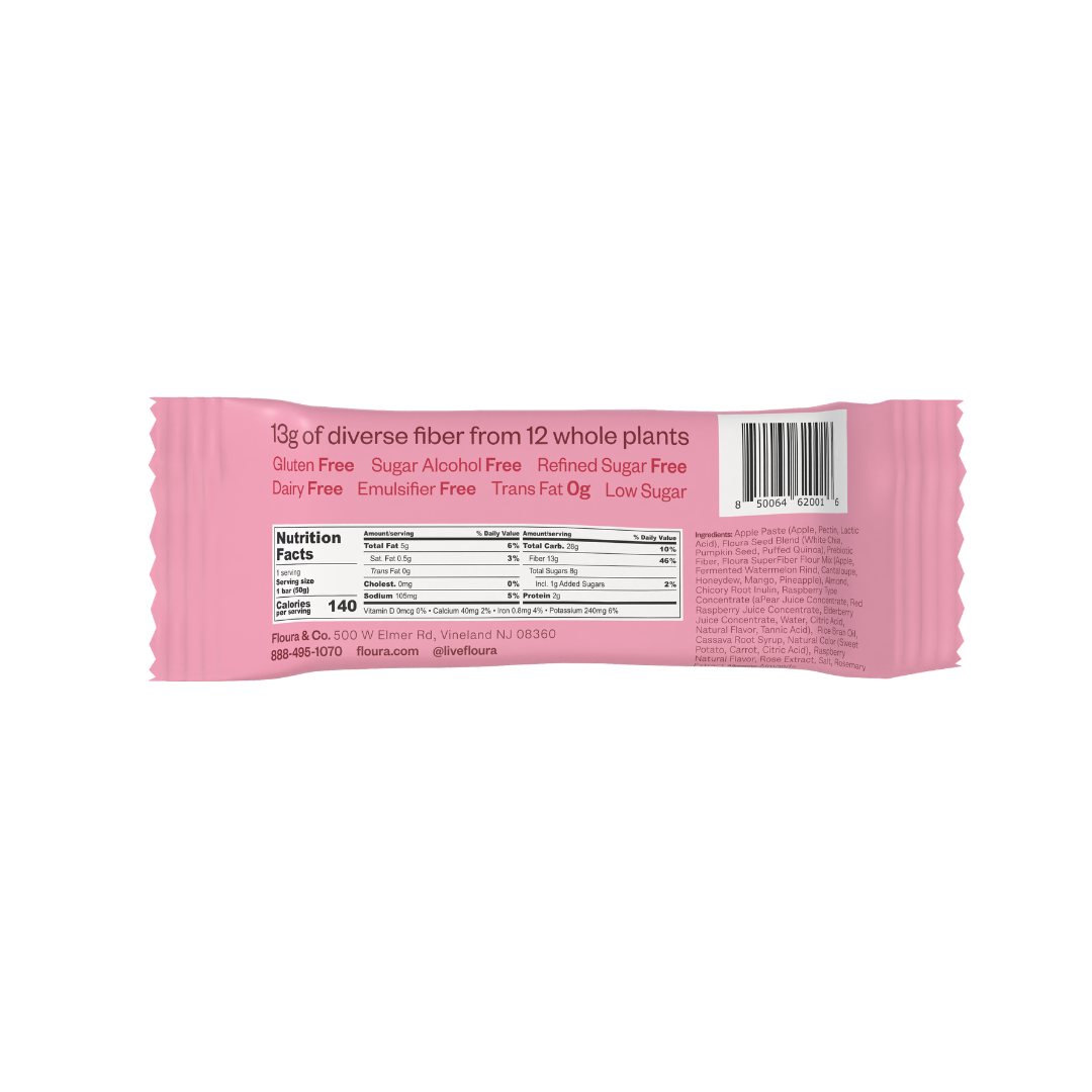 Raspberry Rose Floura FiberCrush Bar