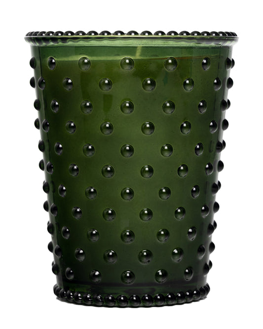 Mahogany & Teakwood Hobnail Glass Candle