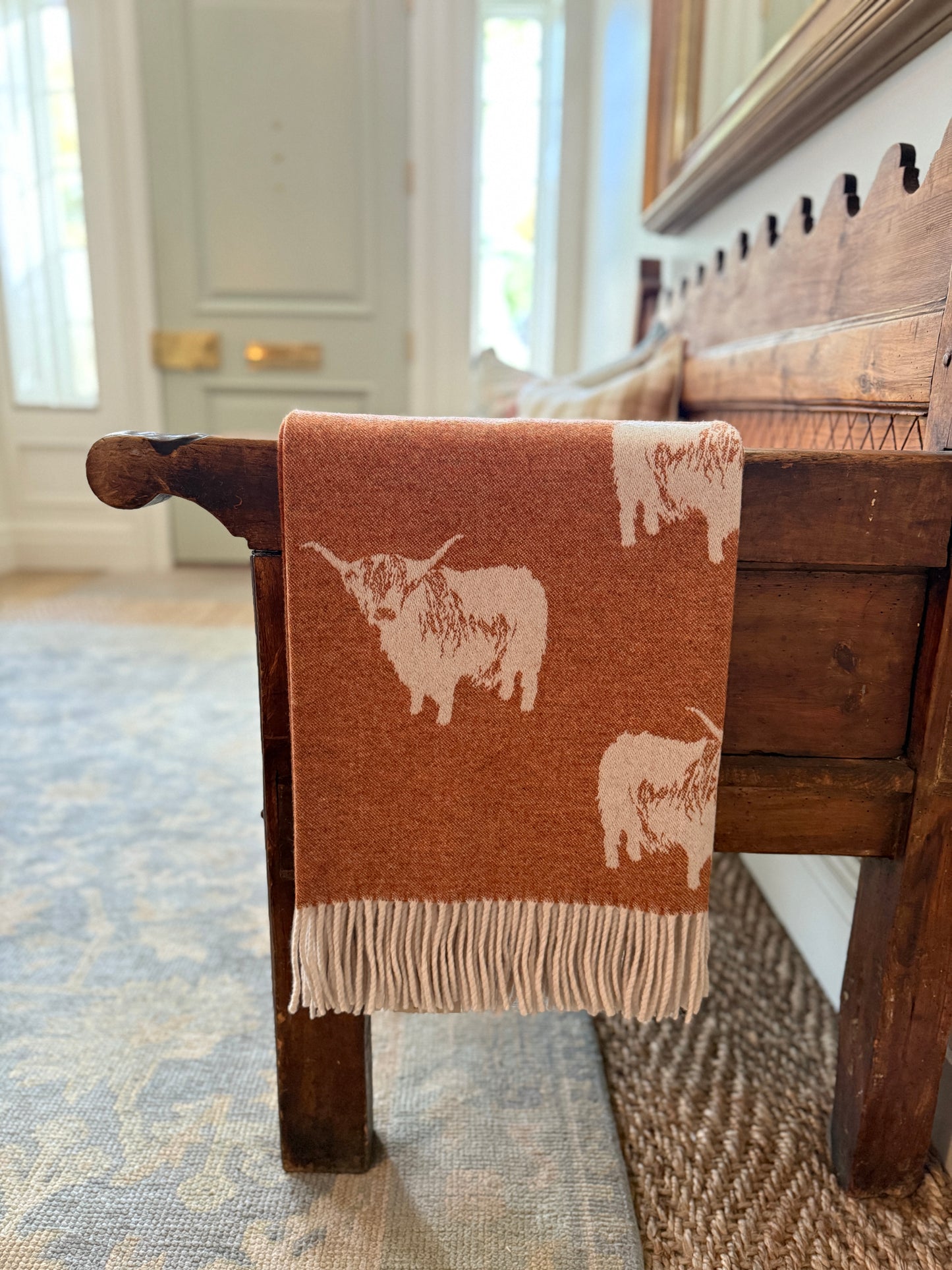 Highland Cow Wool Throw