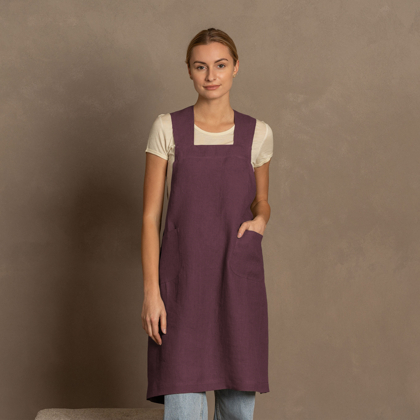 Gingham Linen Apron