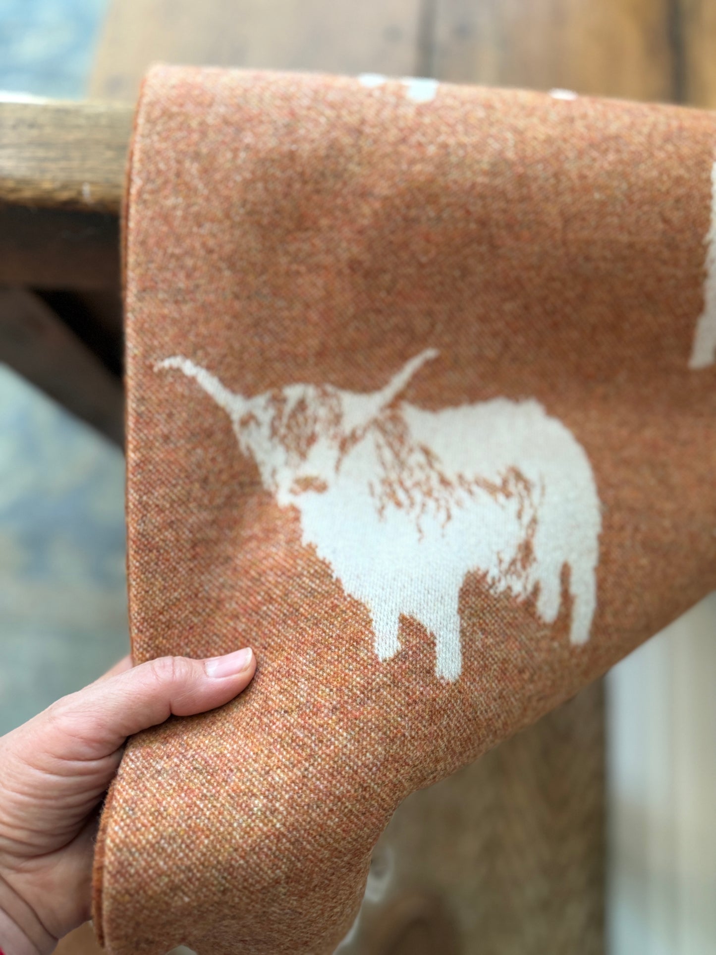 Highland Cow Wool Throw
