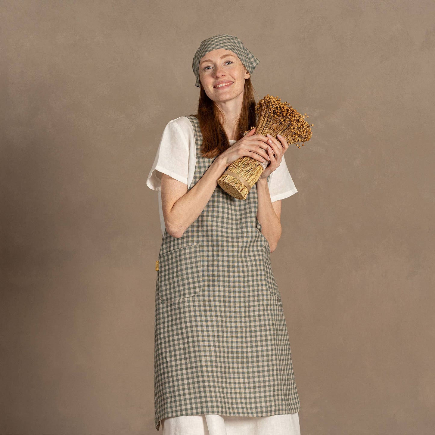 Gingham Linen Apron