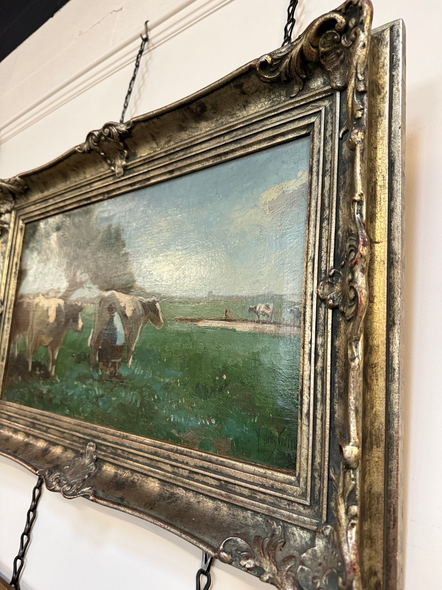 Dutch Cow Pastoral Oil Painting