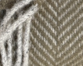 Olive Gray Herringbone Cashmere Scarf