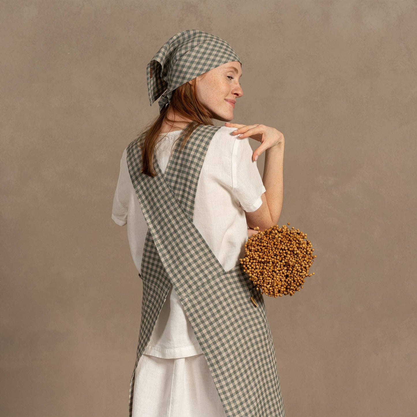 Gingham Linen Apron