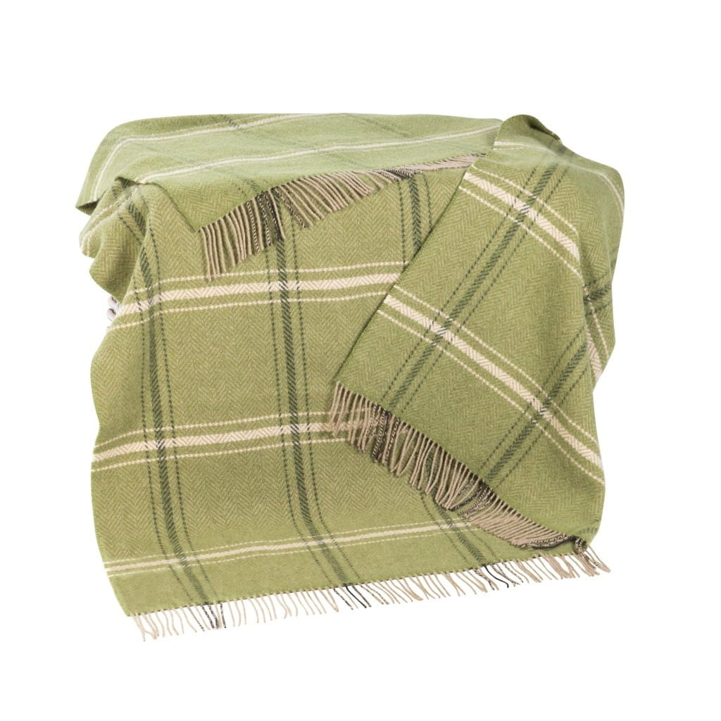 Green Overcheck Cashmere Throw
