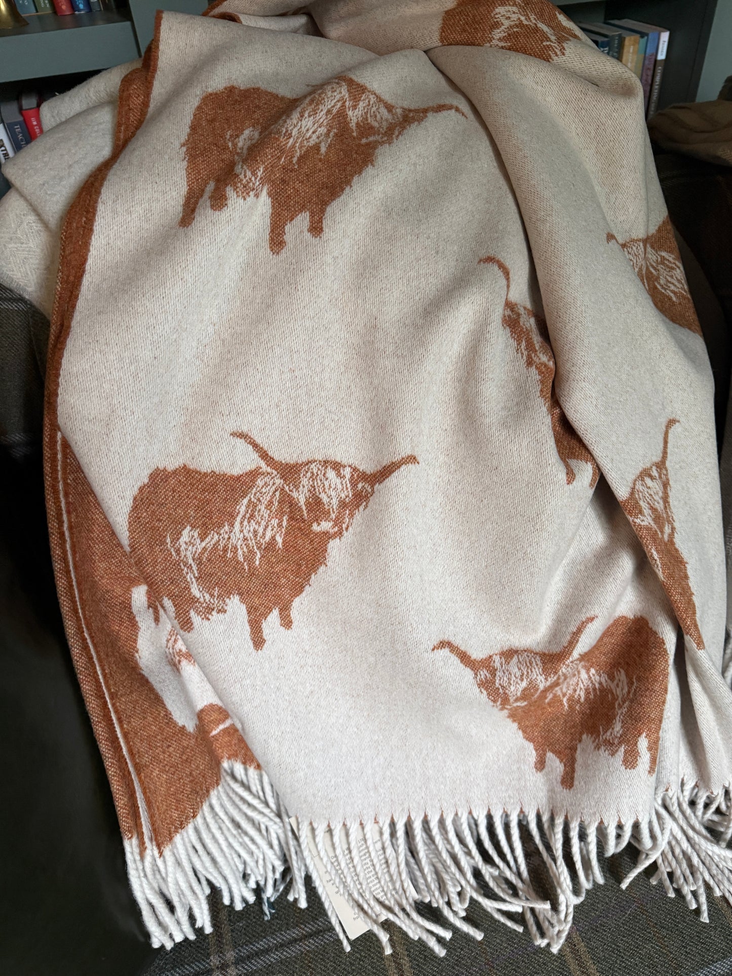 Highland Cow Wool Throw