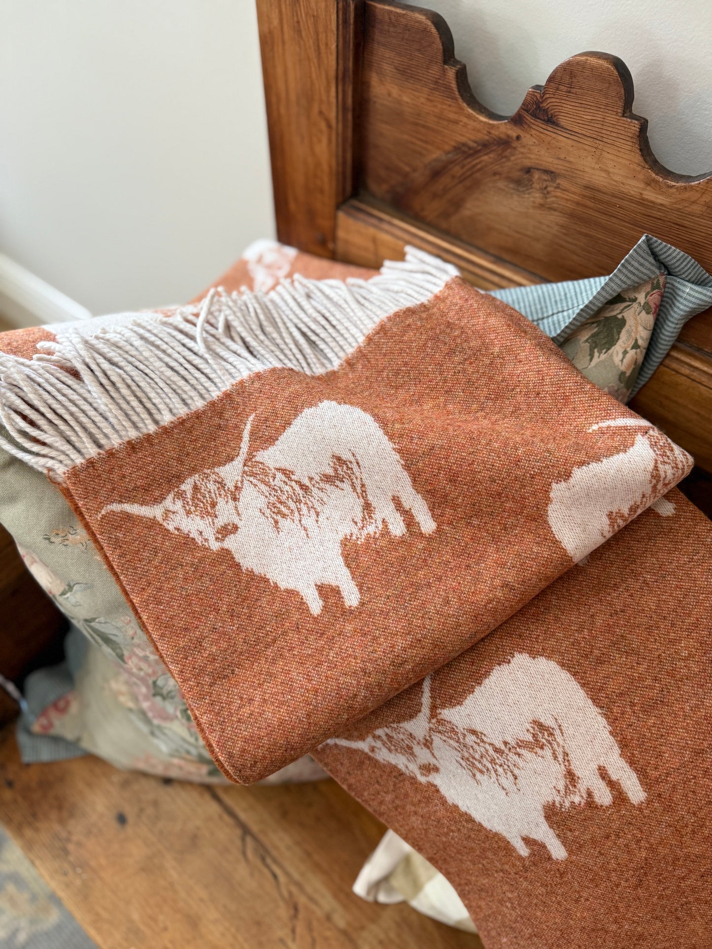 Highland Cow Wool Throw