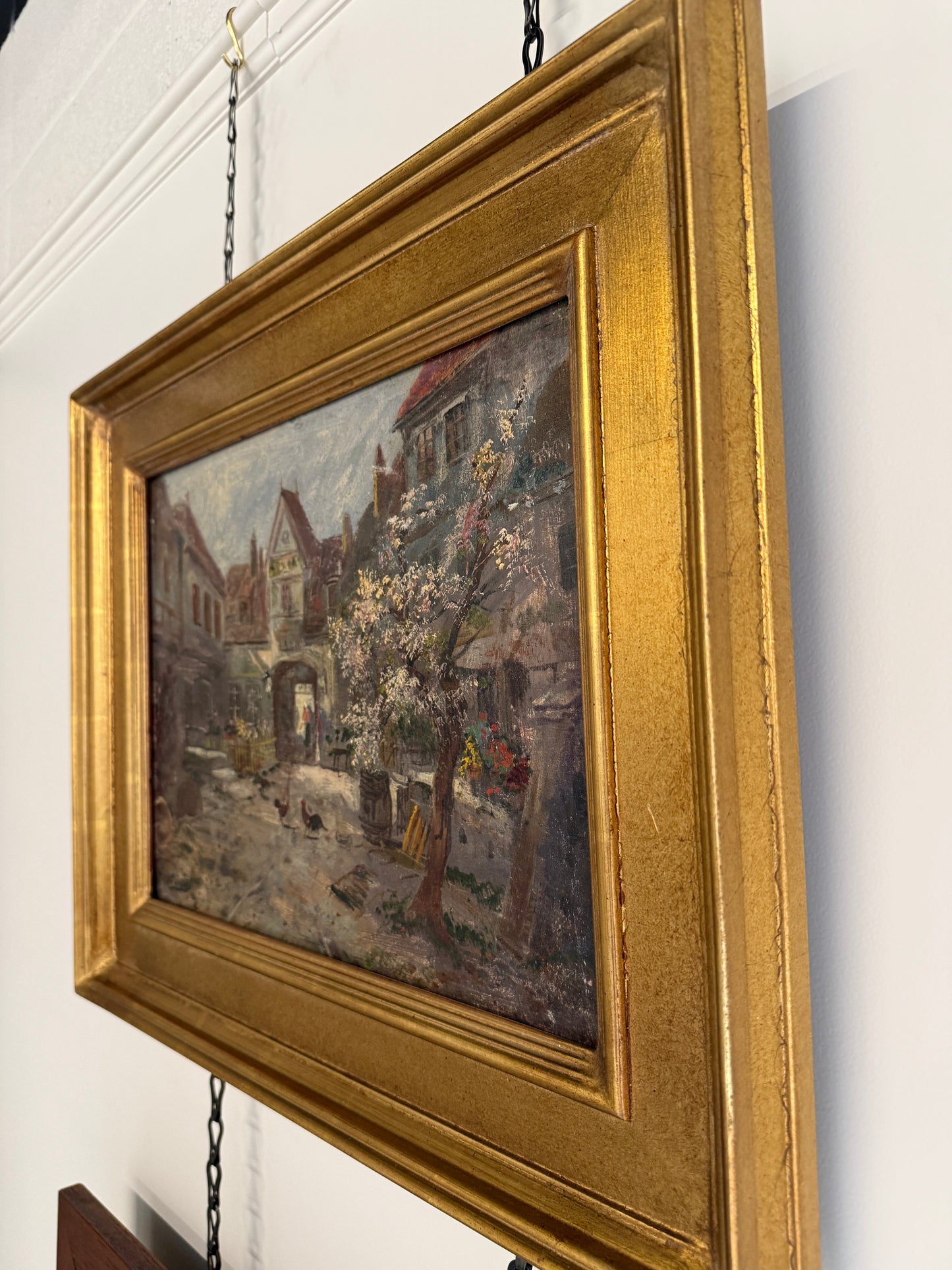 Oil Painting: Courtyard Chickens