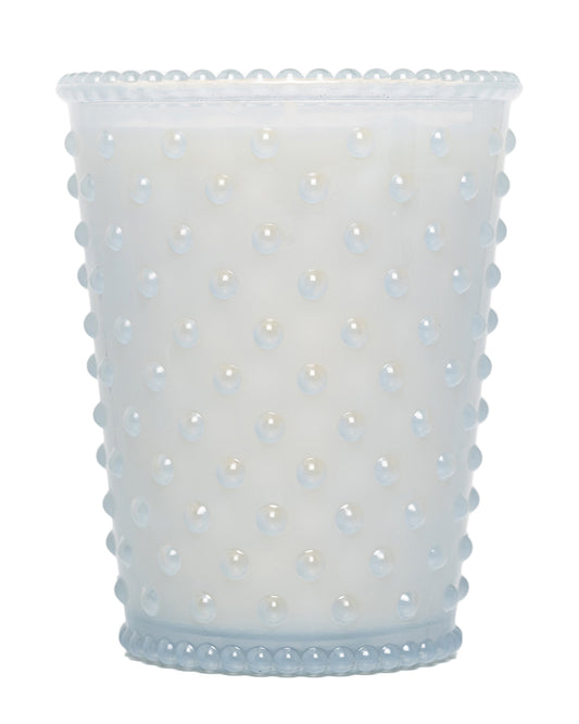 Snow Hobnail Glass Candle