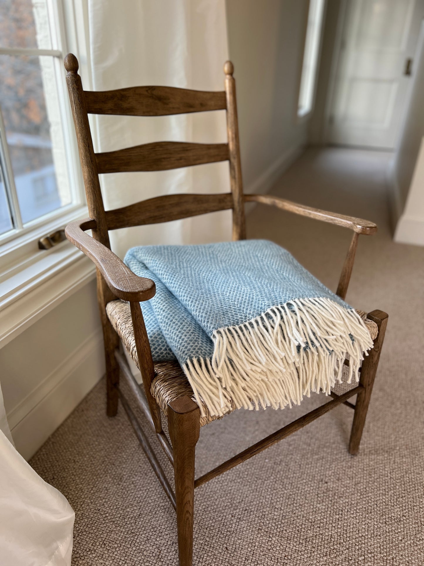 Wool Throw: Beehive Petrol