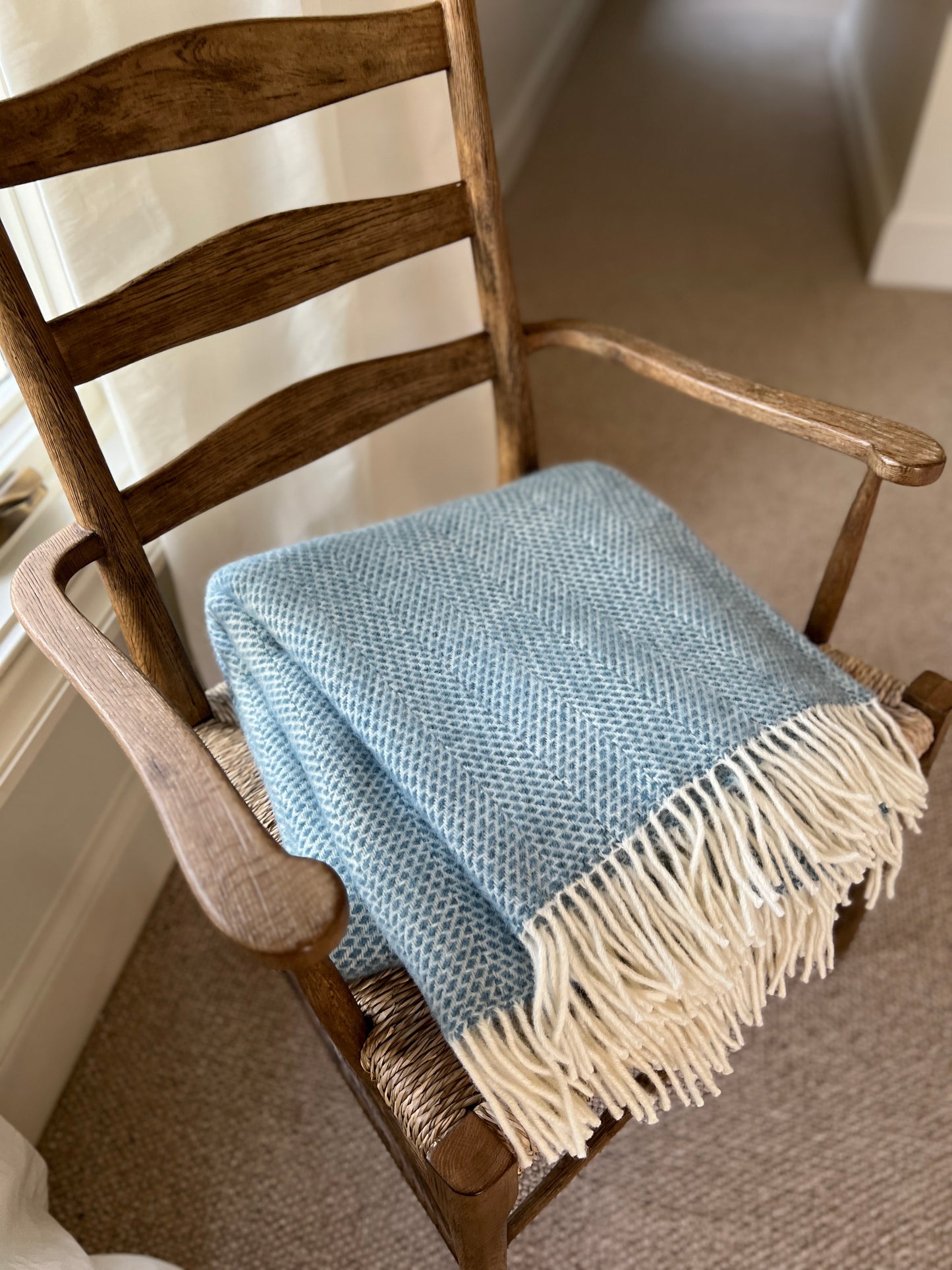 Wool Throw: Beehive Petrol