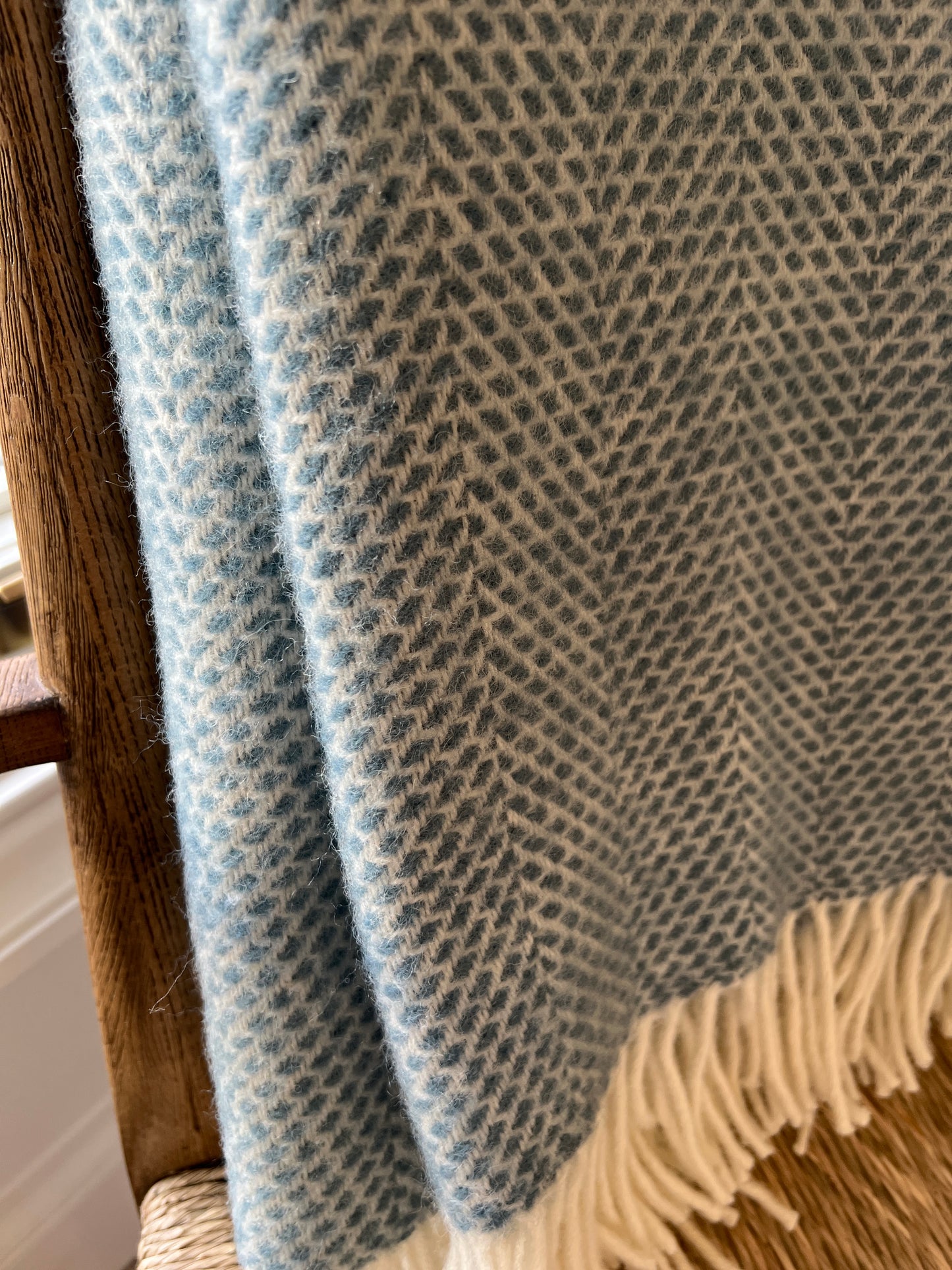 Wool Throw: Beehive Petrol