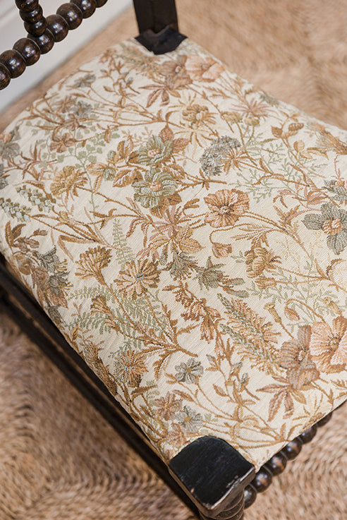 Low Fireside Bobbin Tapestry Chair