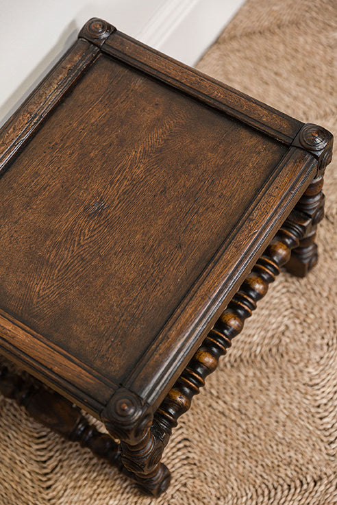 Victorian Oak Side Table/Bench