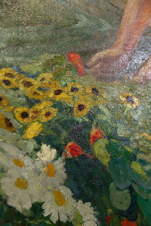 Girl by the Garden Pool