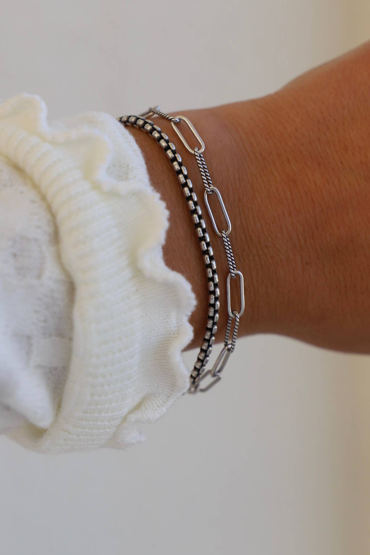 Holland Silver Box Chain Bracelet