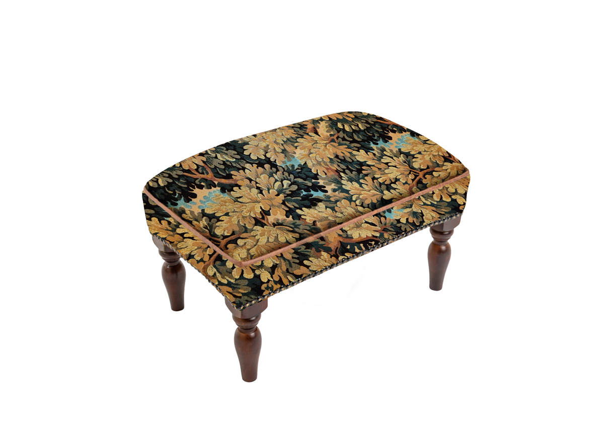 Verdure Royale Upholstered Stool with Faux Leather Pipe