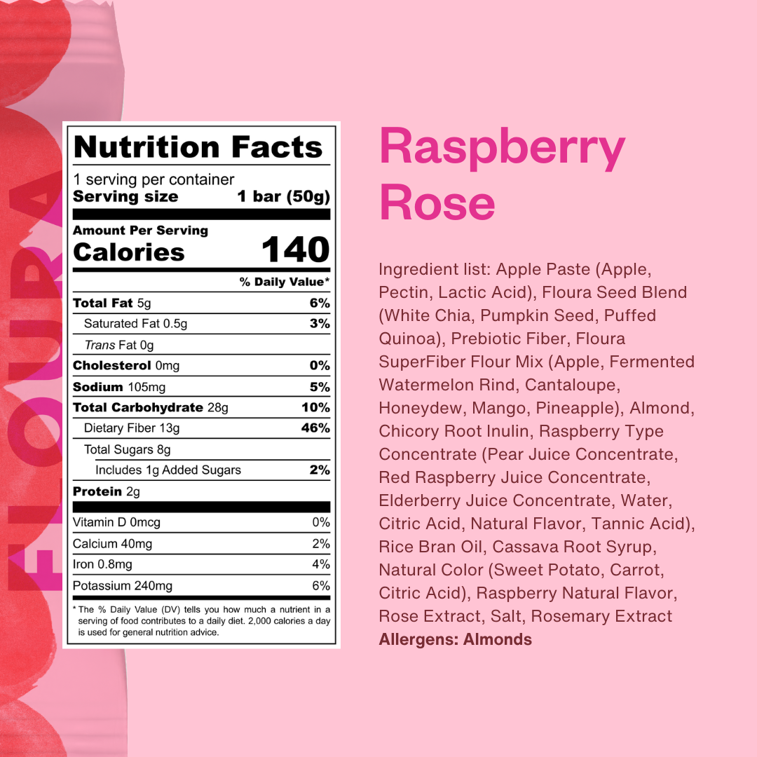Raspberry Rose Floura FiberCrush Bar