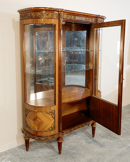 French Curved Front China Cabinet