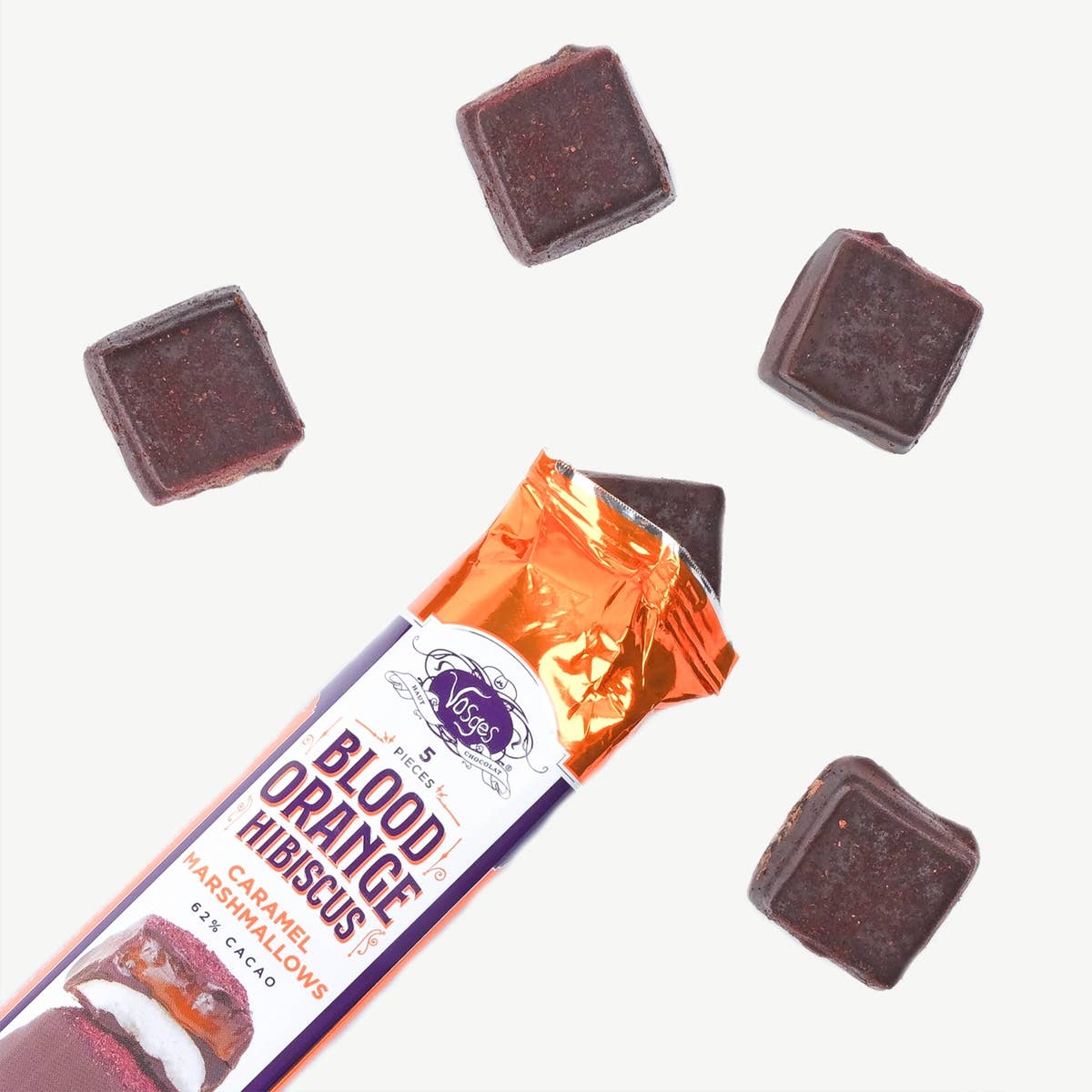 Dark Chocolate Marshmallows w/ Blood Orange Hibiscus Caramel