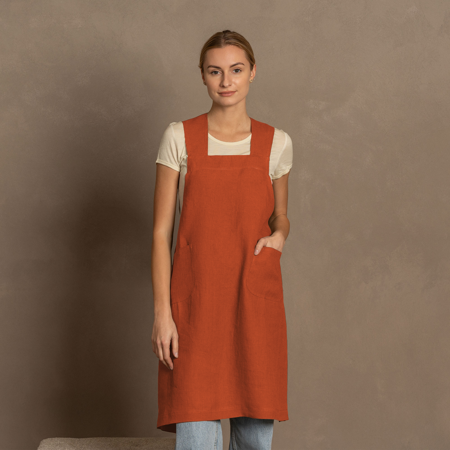 Gingham Linen Apron