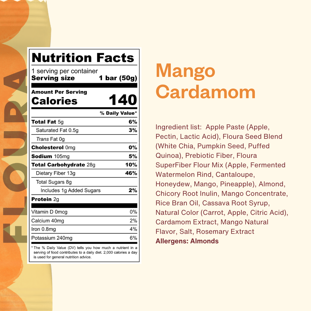 Mango Cardamom Floura FiberCrush Bar