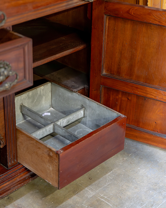 British Walnut Buffet Cherry Saloon Mirrored Sideboard