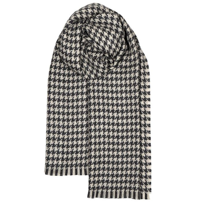 Houndstooth Pearl Wool Scarf