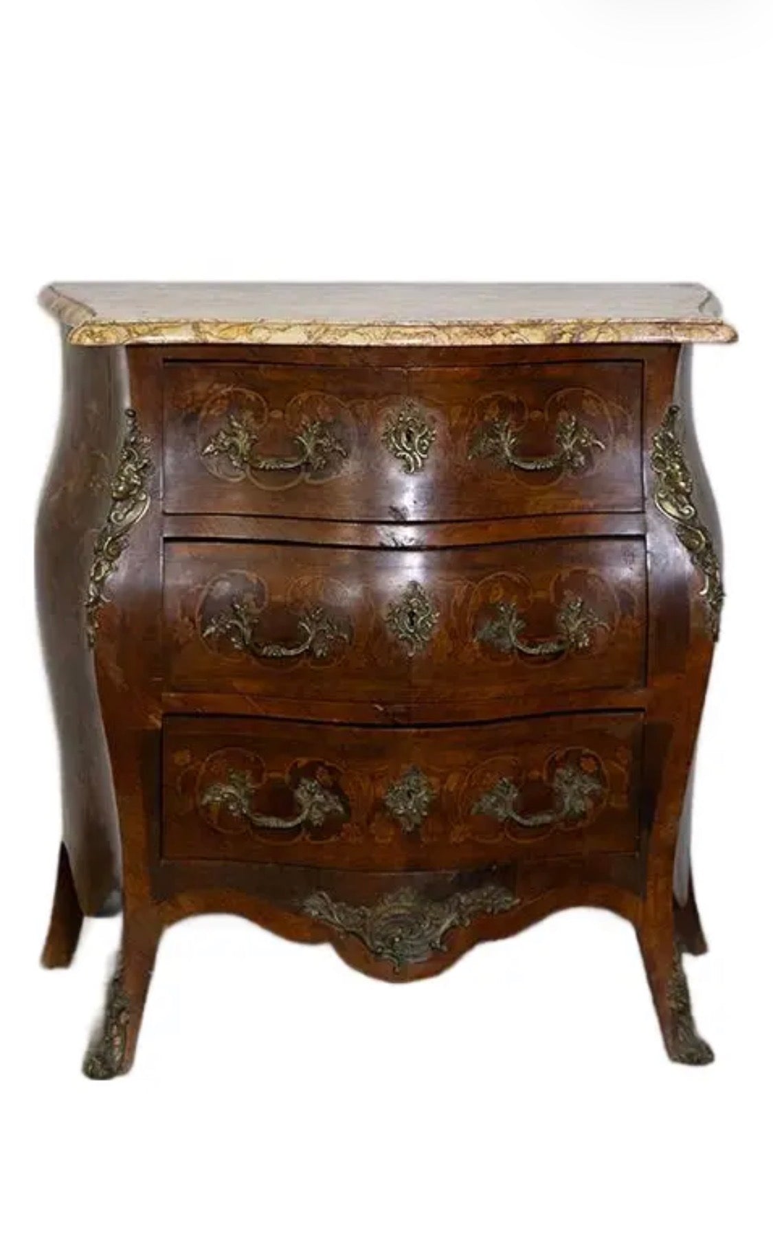 Marble Top Bow Front Commode