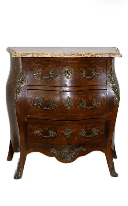 Marble Top Bow Front Commode