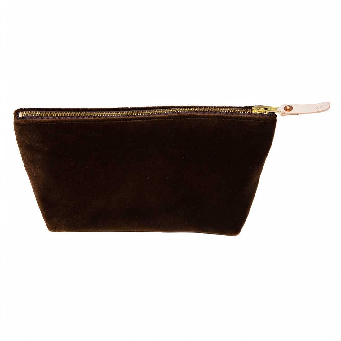 Velvet Travel Clutch- Walnut