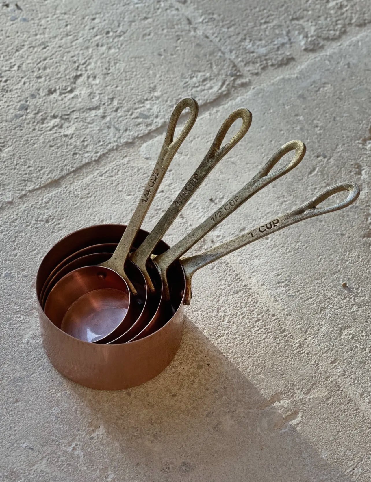 Artisan Brass or Copper Measuring Cups