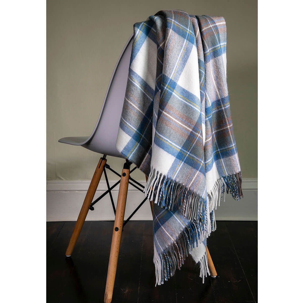 Stewart Blue Dress Wool Throw