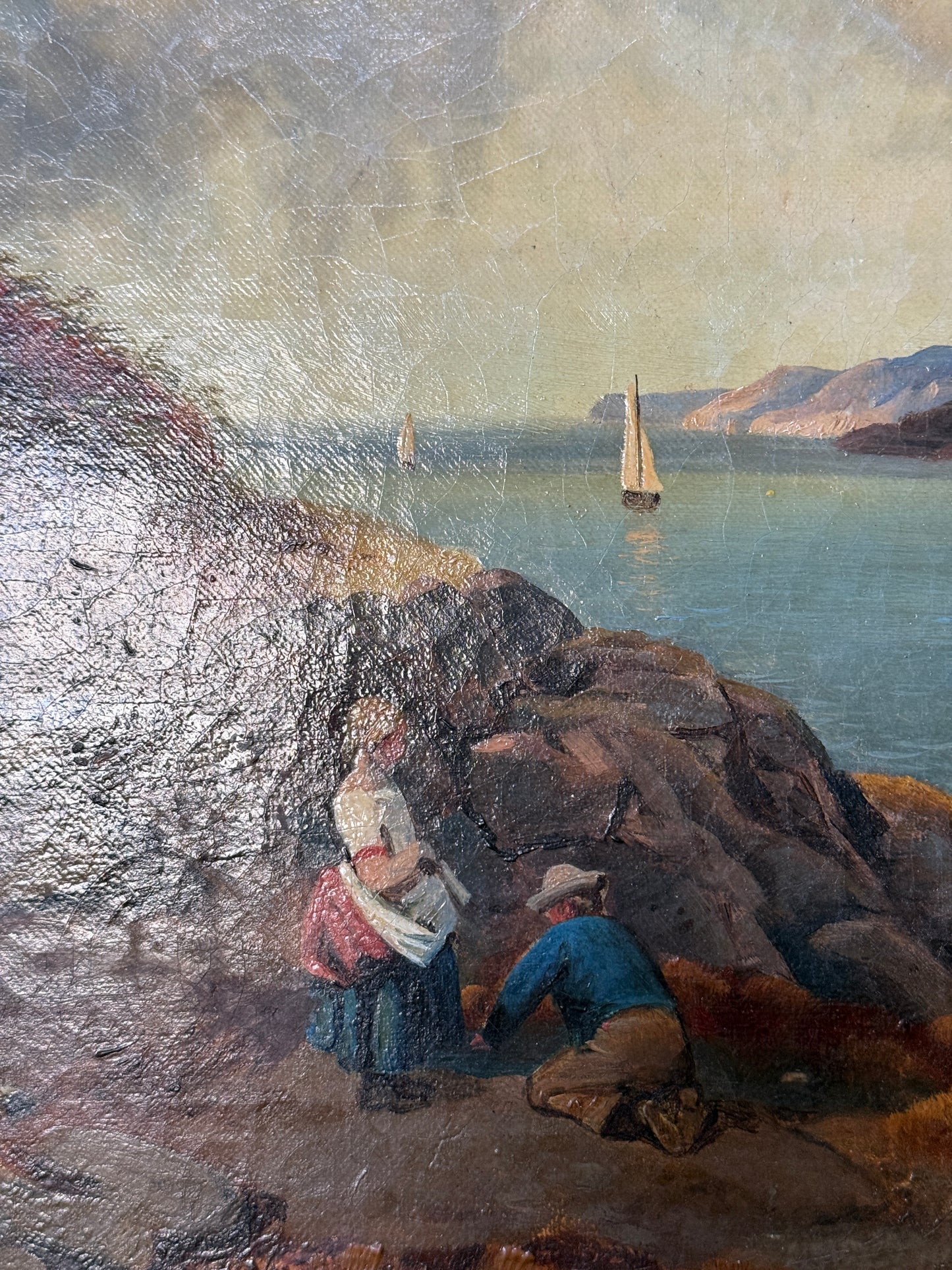 Foraging by the Coast Oil Painting