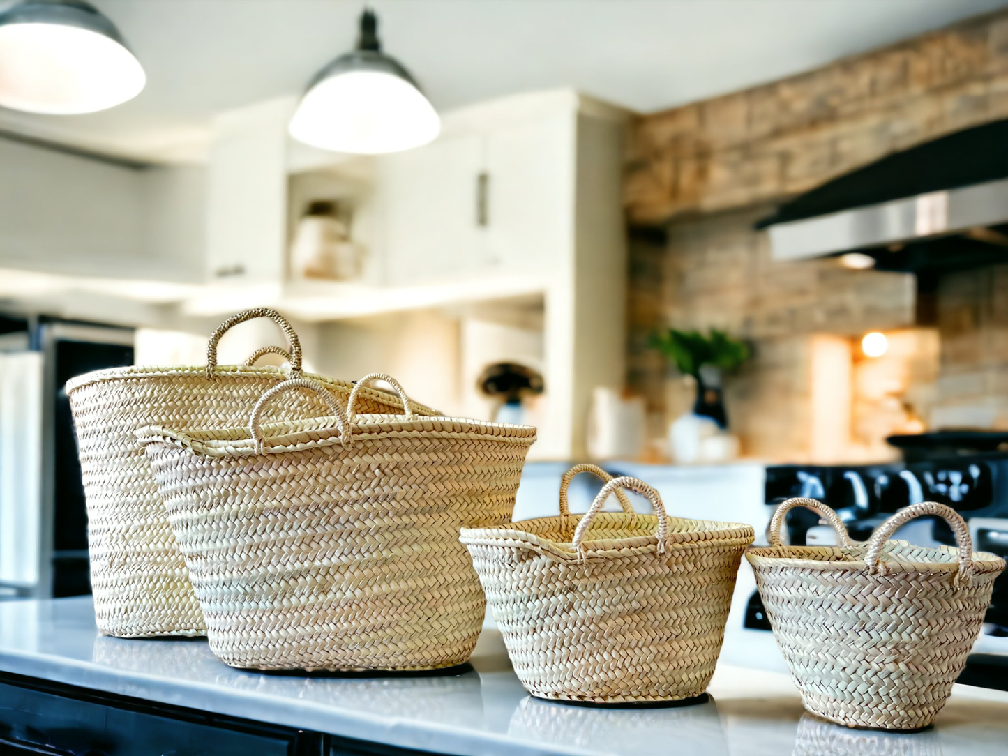 French basket, Straw tote bag, Grocery bag, woven bag