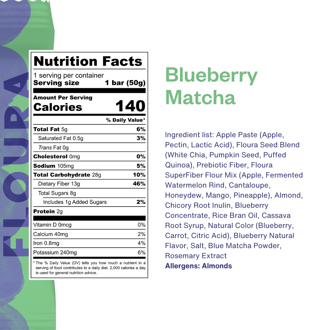 Blueberry Matcha Floura FiberCrush Bar