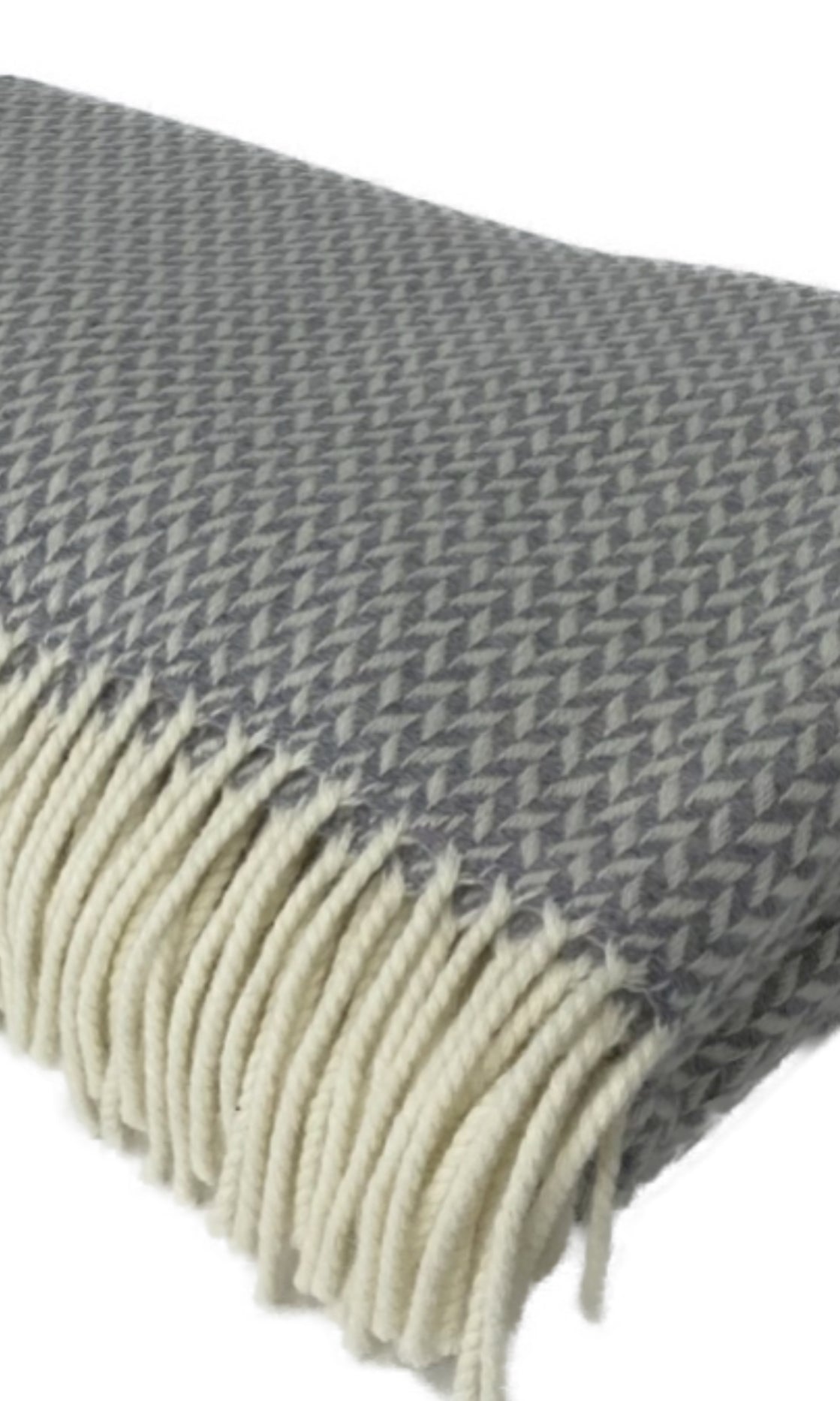 Cloud Herringbone Wool Throw