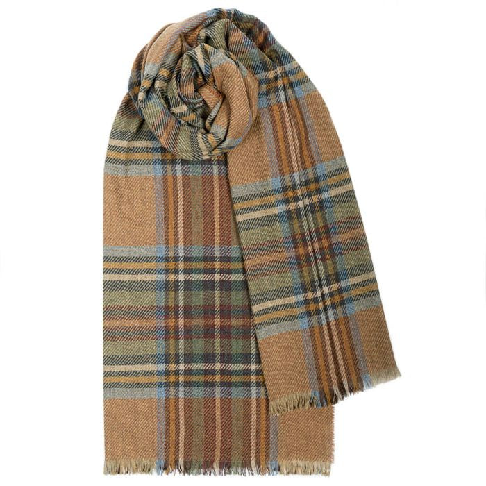 Stewart Olive Wool Scarf