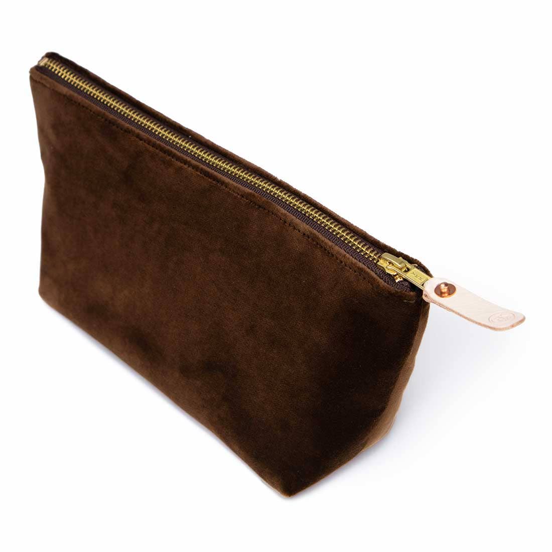 Velvet Travel Clutch- Walnut