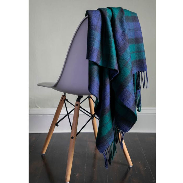 Black Watch Tartan Wool Throw