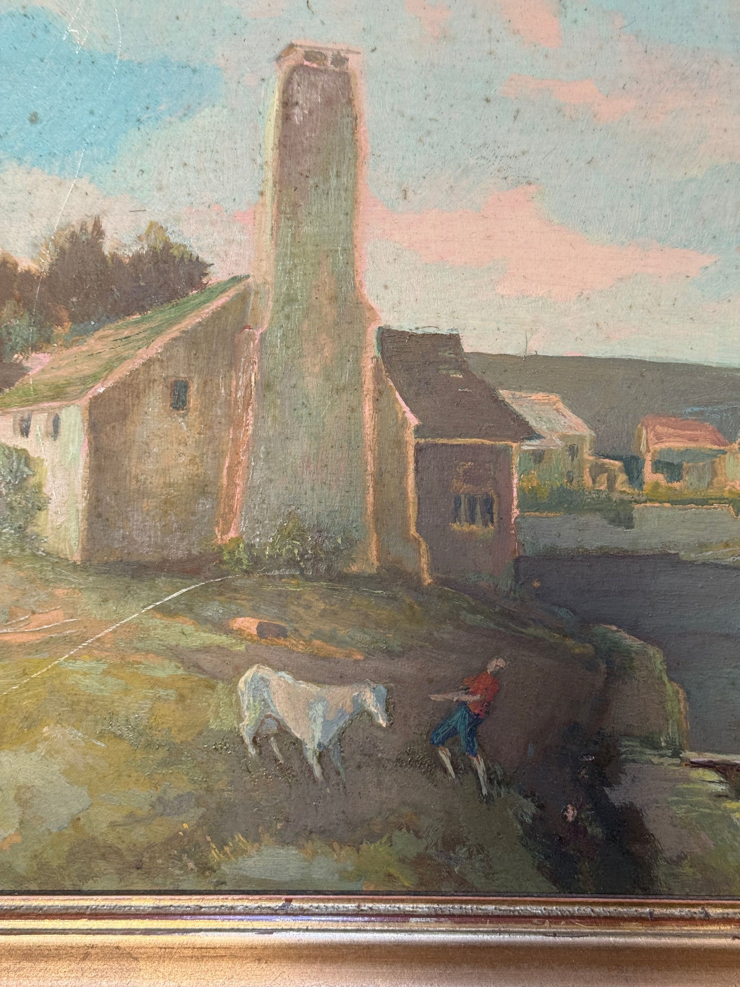 The Reluctant Cow Oil Painting