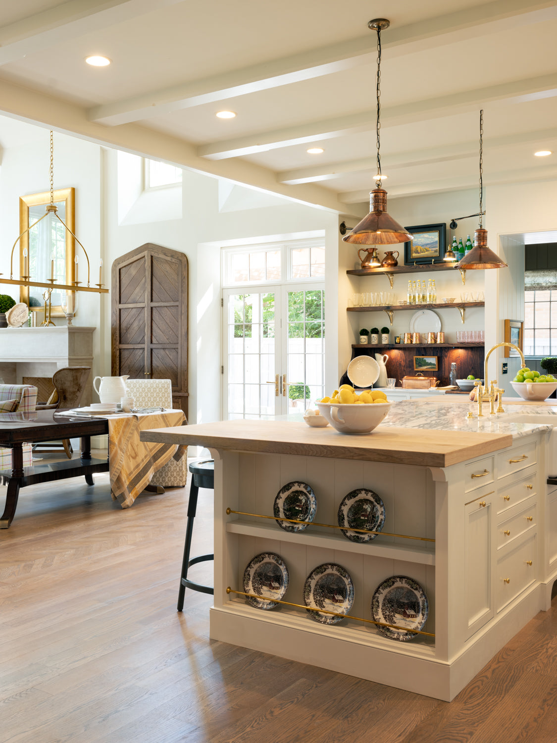 Brass Linear Dining Chandelier