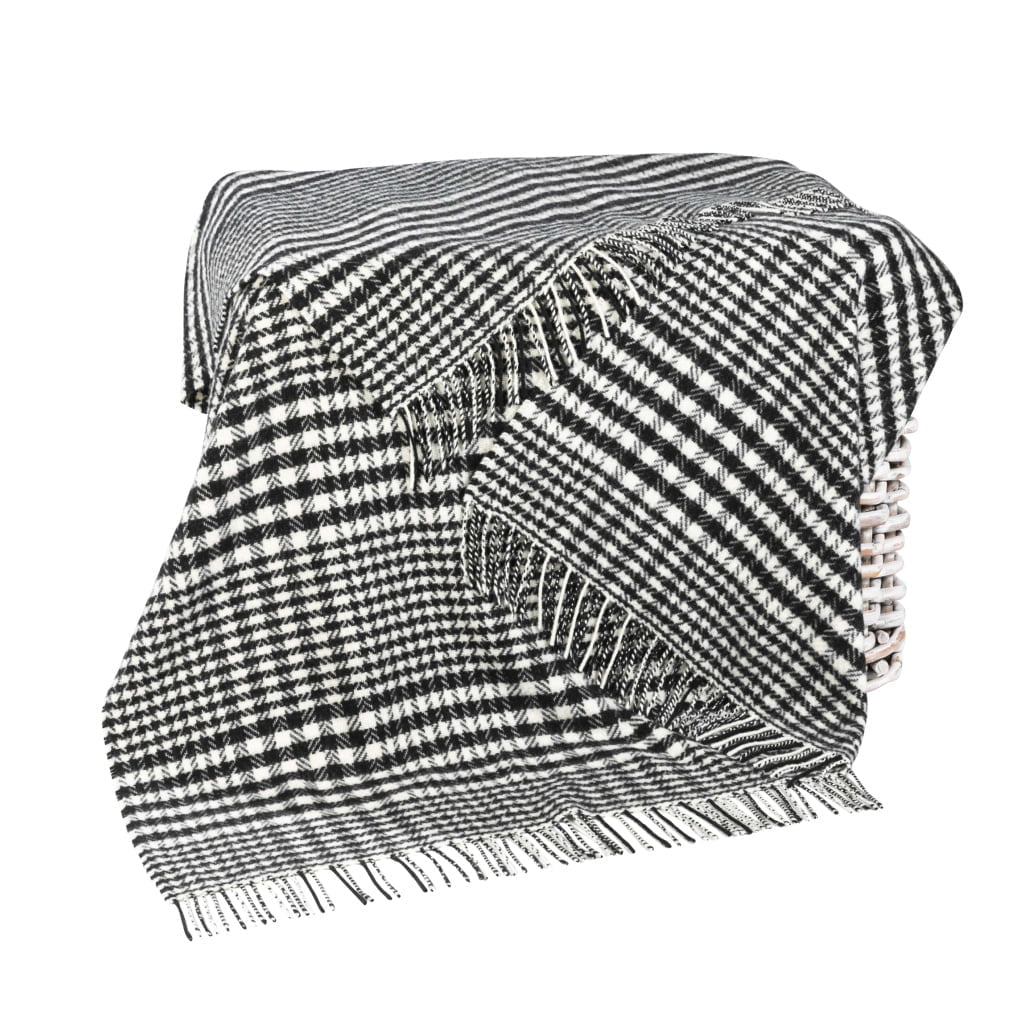 Black & White Glen Check Cashmere Throw