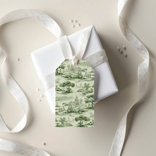 Green Toile Gift Tags