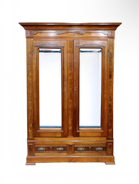 French Louis XV Wardrobe Mirrored